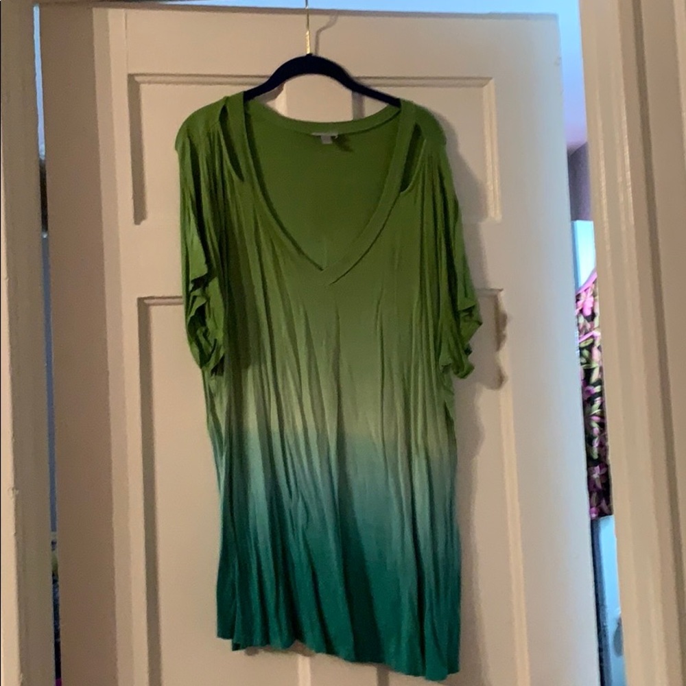 Avenue ombré cold shoulder tunic